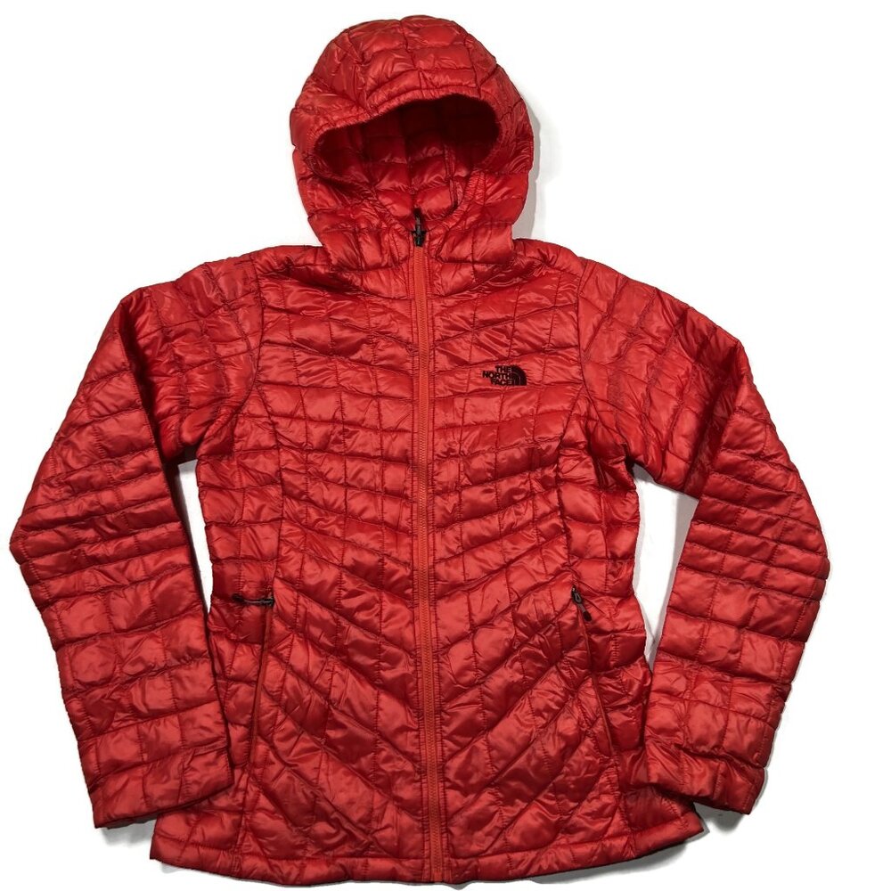 The North Face Thermoball Jacket Hoodie Womens Small Pink Puffer Quilted Zip